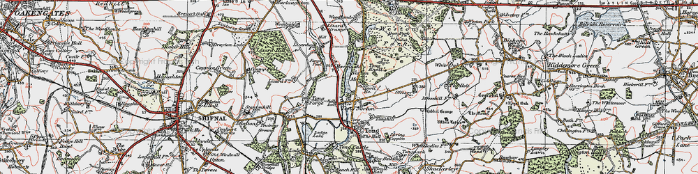 Old map of Tong Norton in 1921