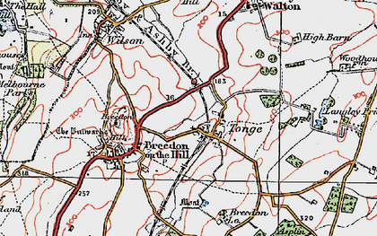 Old map of Tonge in 1921