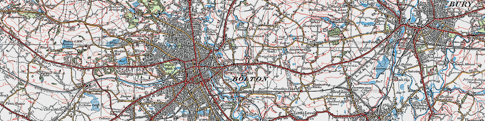 Old map of Tonge Fold in 1924