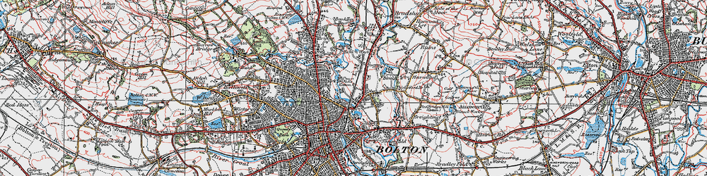 Old map of Tonge Moor in 1924