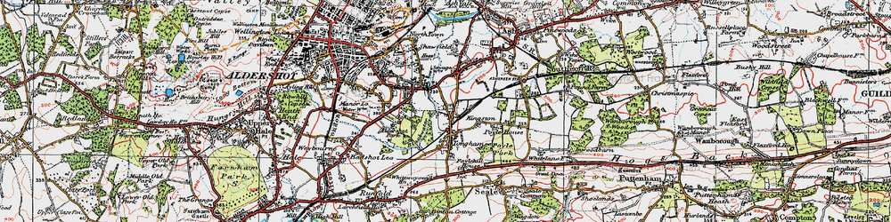Old map of Tongham in 1919