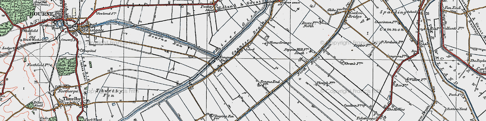 Old map of Tongue End in 1922
