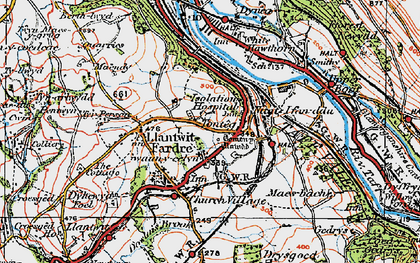Old map of Tonteg in 1922