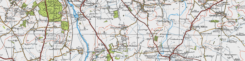 Old map of Toot Baldon in 1919