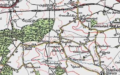Old map of Toot Hill in 1920