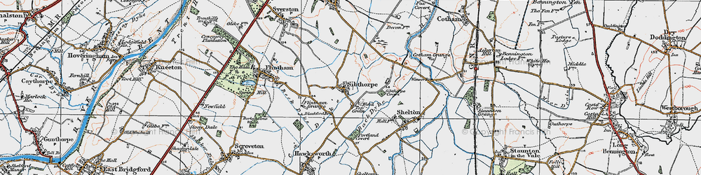 Old map of Top Green in 1921