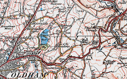 Old map of Top o' th' Meadows in 1924