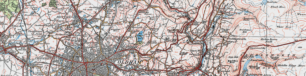 Old map of Top o' th' Meadows in 1924