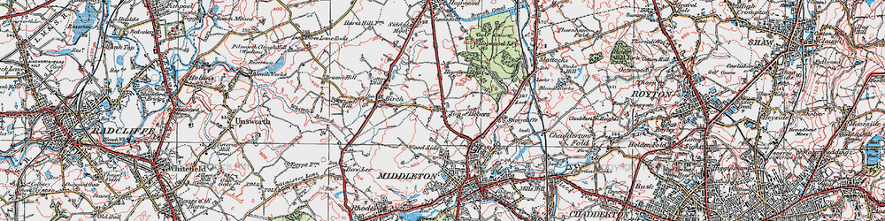 Old map of Top of Hebers in 1924