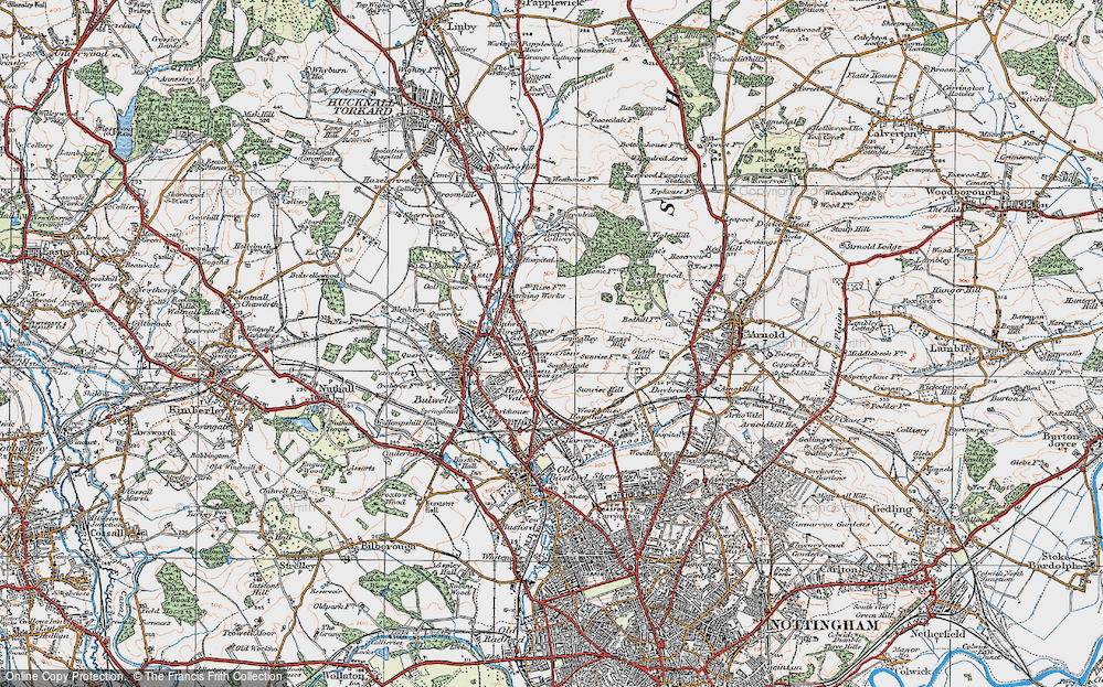 Old Map of Top Valley, 1921 in 1921