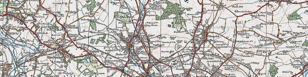 Old map of Top Valley in 1921
