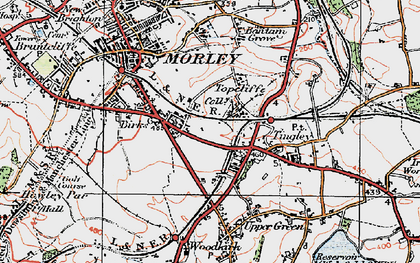 Old map of Topcliffe in 1925