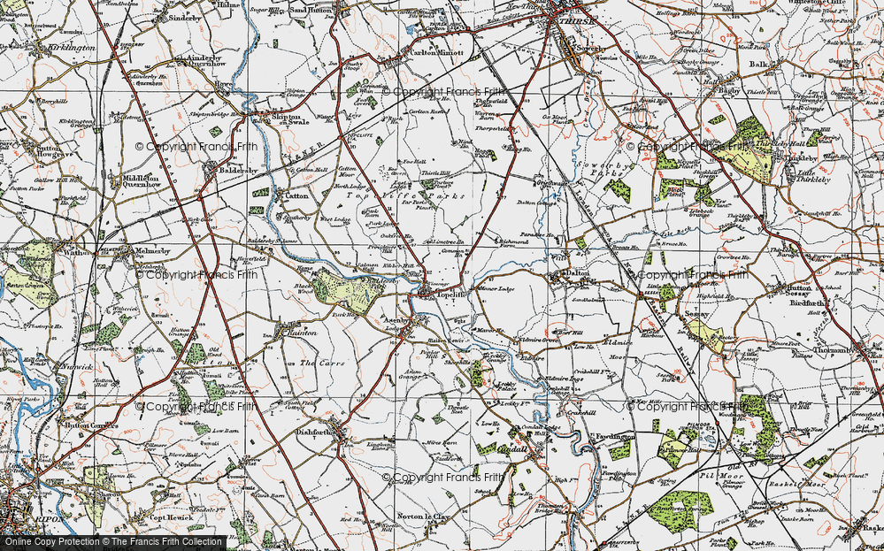 Old Map of Topcliffe, 1925 in 1925