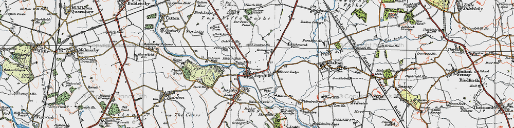 Old map of Topcliffe in 1925