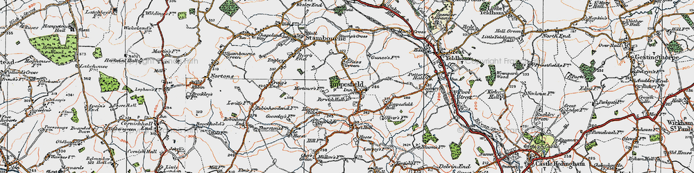 Old map of Toppesfield in 1921