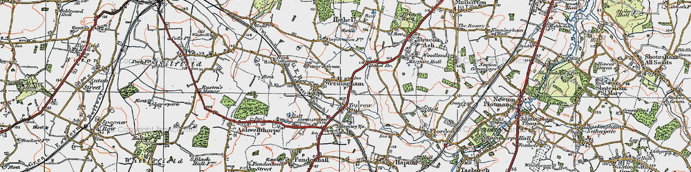 Old map of Toprow in 1922