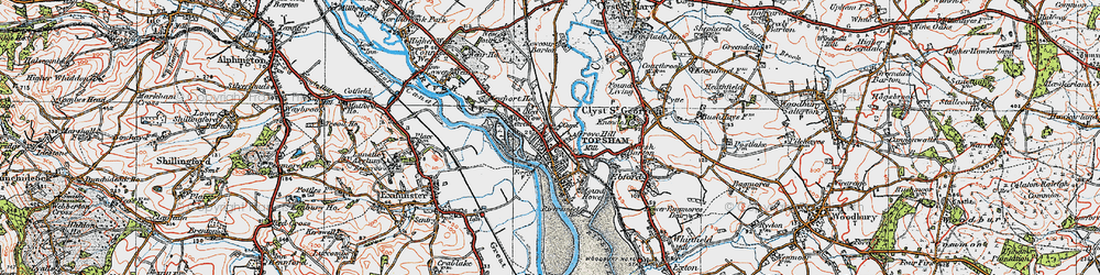 Old map of Topsham in 1919