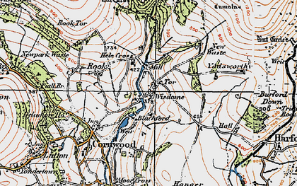 Old map of Blachford in 1919