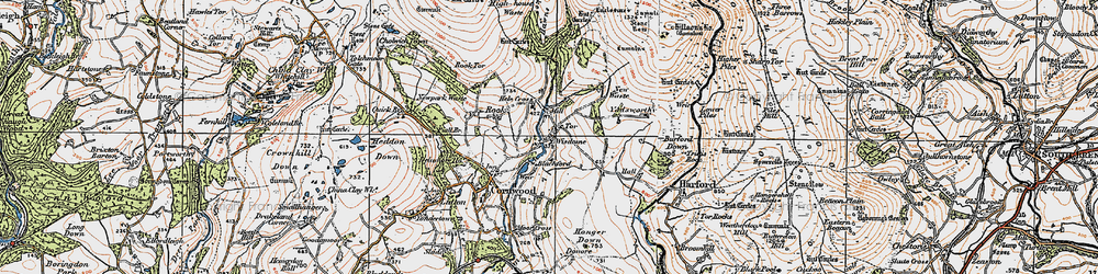 Old map of Broadall Lake in 1919