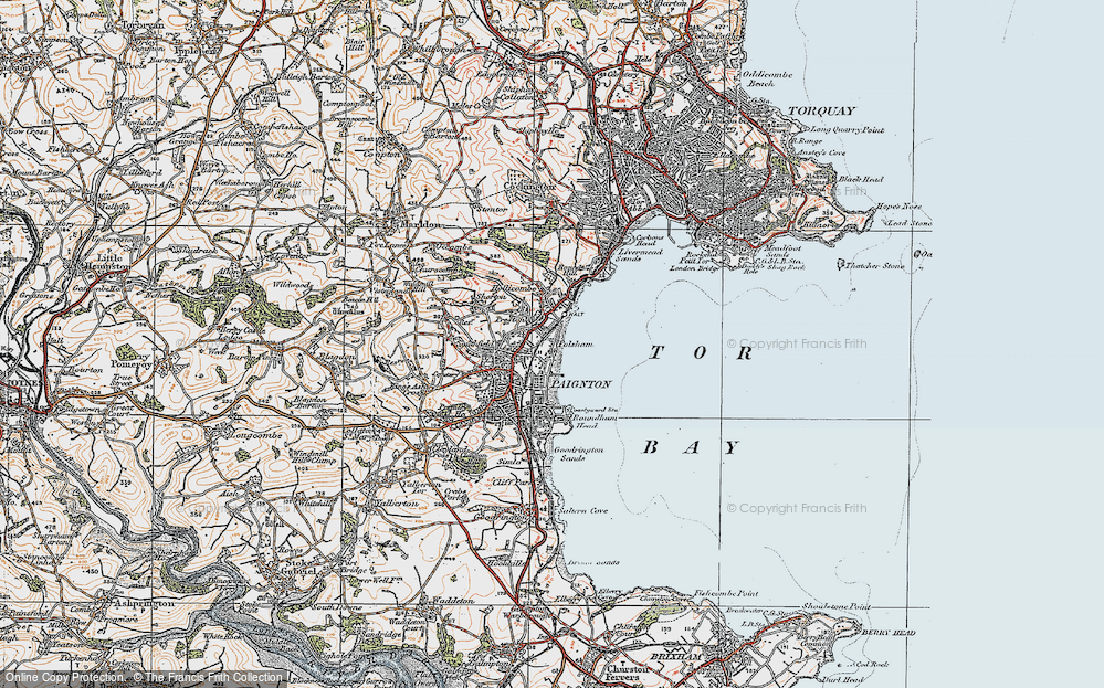 Old Map of Torbay, 1919 in 1919
