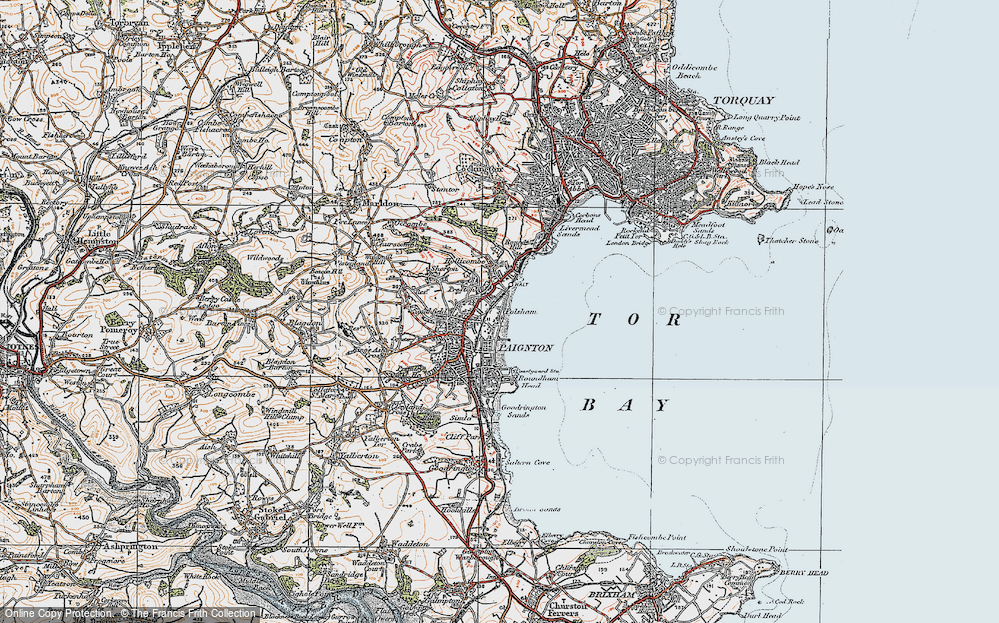 Historic Ordnance Survey Map Of Torbay 1919 Francis Frith