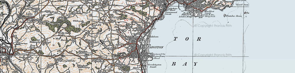 Old map of Torbay in 1919