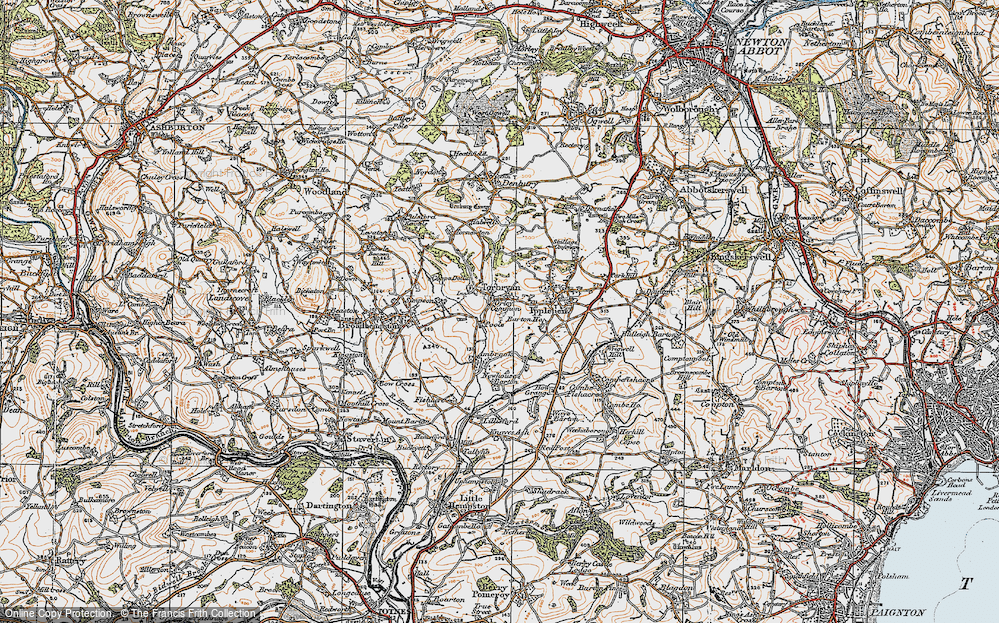 Old Map of Torbryan, 1919 in 1919