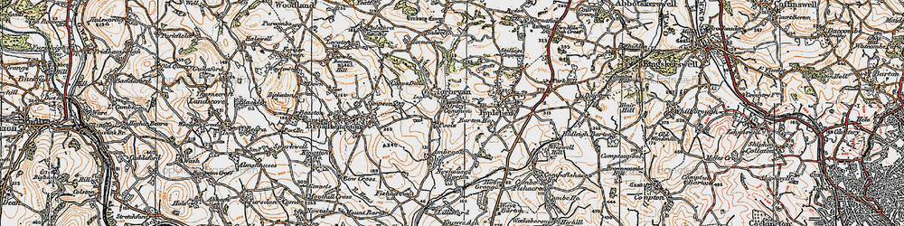 Old map of Torbryan in 1919