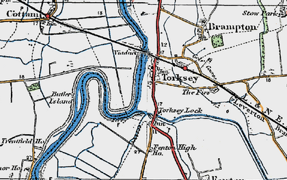 Old map of Torksey in 1923