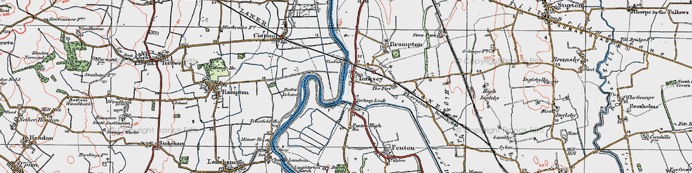 Old map of Torksey in 1923