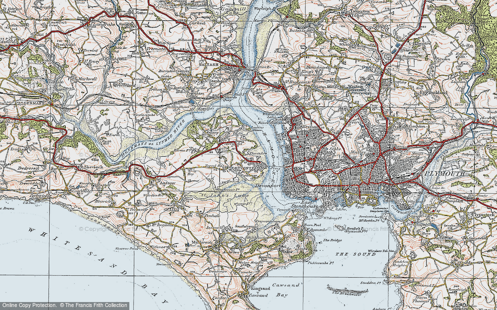 Old Map of Torpoint, 1919 in 1919