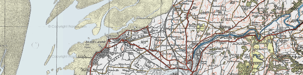 Old map of Torrisholme in 1924