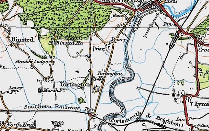 Old map of Tortington in 1920