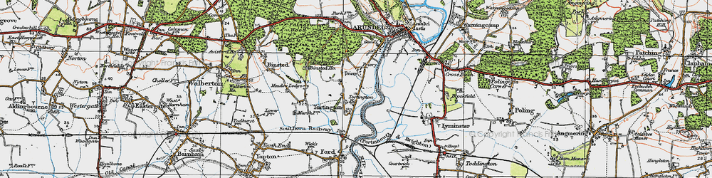 Old map of Tortington in 1920