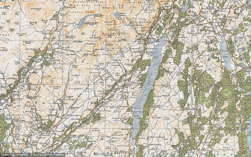 Old Map of Historic Map covering Bleaberry Haws in 1925