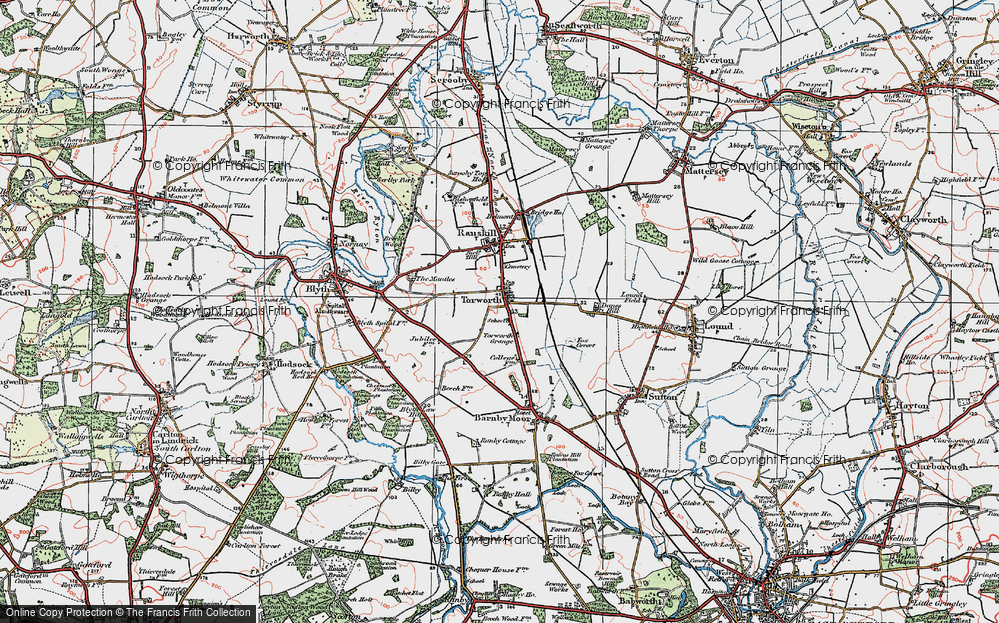 Old Map of Torworth, 1923 in 1923