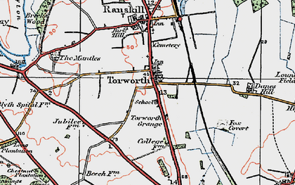 Old map of Torworth in 1923