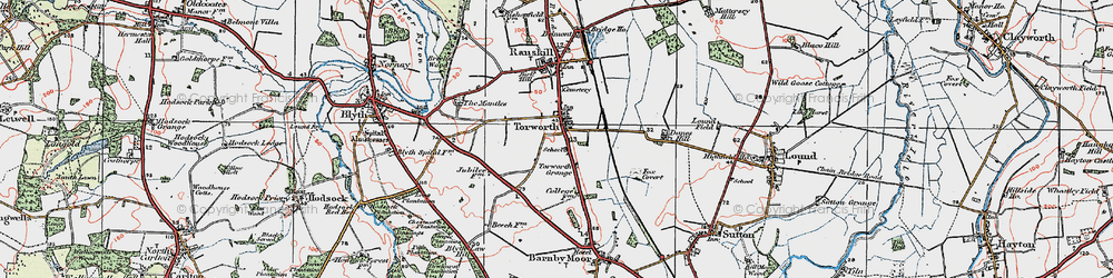 Old map of Torworth in 1923