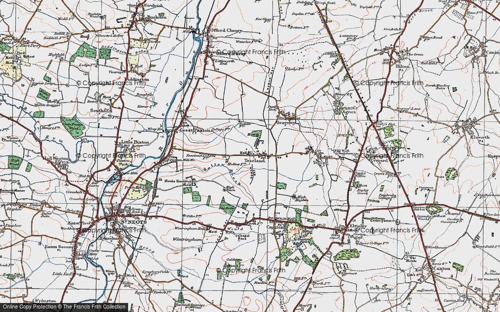 Old Map of Toseland, 1919 in 1919