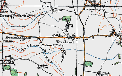 Old map of Toseland in 1919