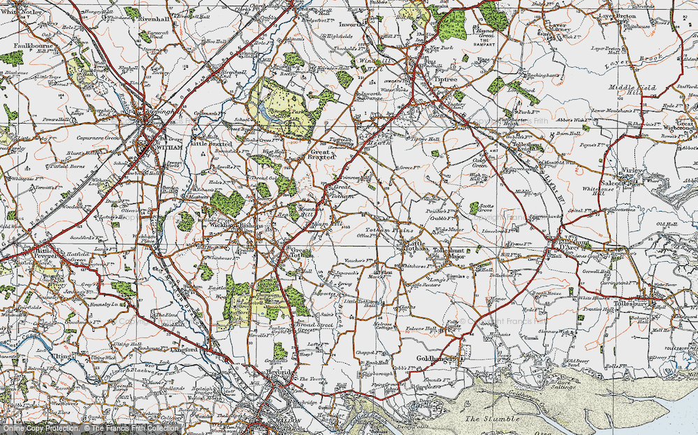 Old Map of Totham Hill, 1921 in 1921