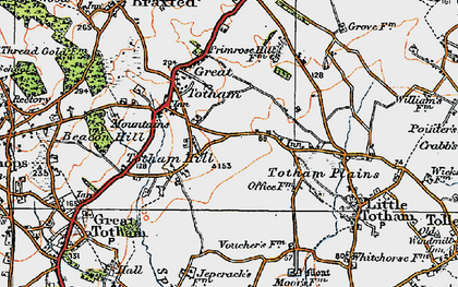 Old map of Totham Hill in 1921