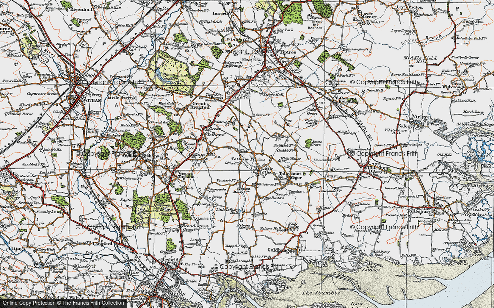Old Map of Totham Plains, 1921 in 1921