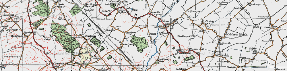 Old map of Toot Hill (Motte and Bailey) in 1923
