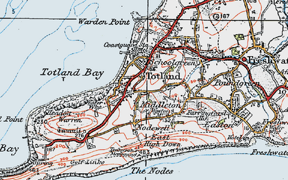 Old map of Totland in 1919