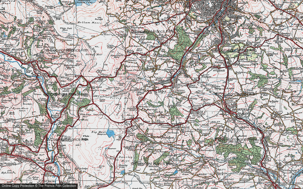 Old Map of Totley, 1923 in 1923