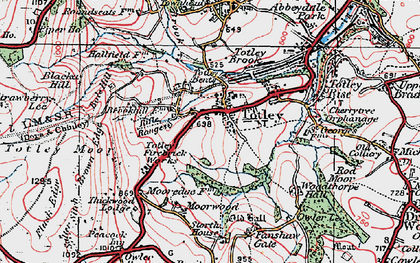 Old map of Totley in 1923