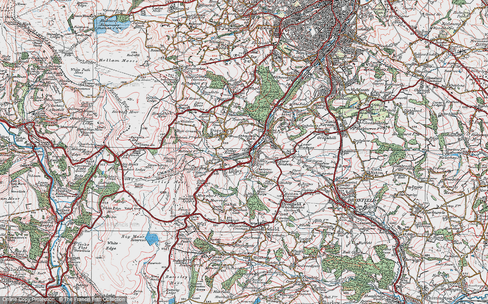 Old Map of Totley Brook, 1923 in 1923