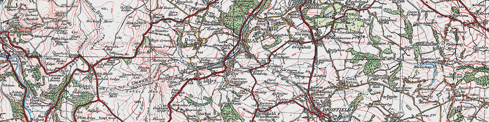 Old map of Totley Rise in 1923
