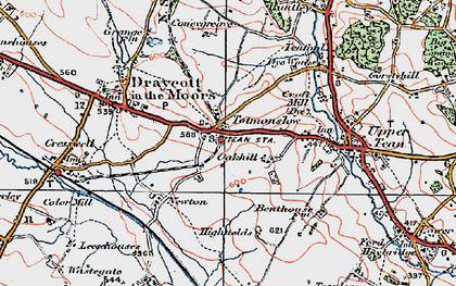 Old map of Totmonslow in 1921